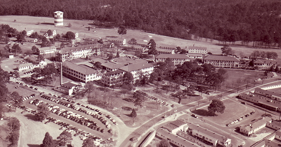 Old Fort Benning Hospital  photo shows some of the temporary WWII wards around the Station hospital